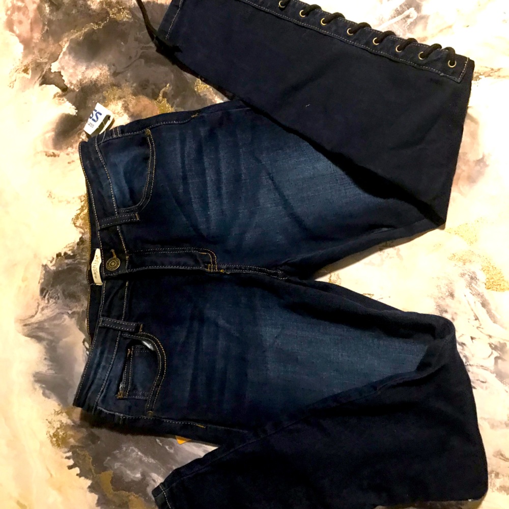 Cute Lace up legging blue jeans size 11
